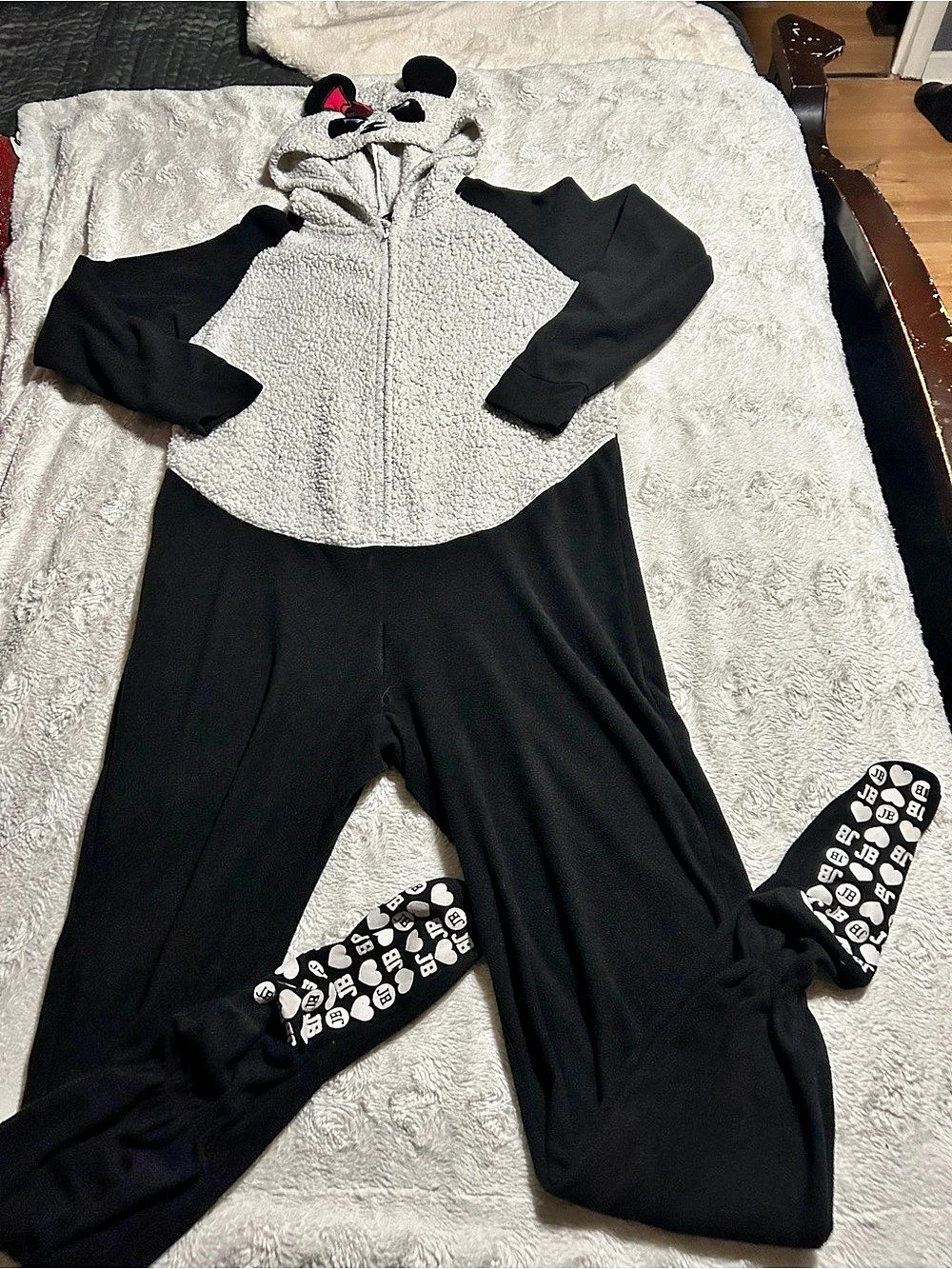 Joe Boxer panda hooded one-piece Large